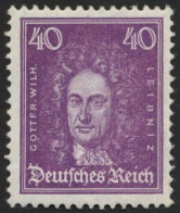 Dt. Reich 395 , 1926, 40 Pf. Leibniz, üblich Gezähnt Pracht, Gepr. Schlegel, Mi. 160.- - Nuovi