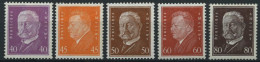 Dt. Reich 418-22 , 1928, 40 - 80 Pf. Reichspräsidenten, Falzreste, 5 Prachtwerte, Mi. 90.- - Ungebraucht