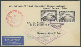 Dt. Reich 439 BRIEF, 1930, 2 RM Südamerikafahrt, 2x Als Mehrfachfrankatur Auf Südamerikafahrtbrief, Pracht - Storia Postale