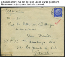 Dt. Reich 471 BRIEF, 1932/3, 25 Pf. Hindenburg, 10x Als Einzelfrankatur Auf Bedarfsbrief Nach Brasilien, Etwas Unterschi - Cartas & Documentos