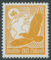 Dt. Reich 536y , 1934, 80 Pf. Flugpost, Waagerechte Gummiriffelung, Postfrisch, Pracht, Mi. 75.- - Nuovi