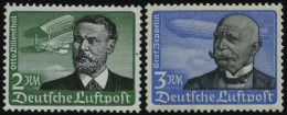 Dt. Reich 538/9x , 1934, 2 RM Lilienthal Und 3 RM Graf Zeppelin, Senkrechte Gummiriffelung, 2 Prachtwerte, Mi. 330.- - Nuovi