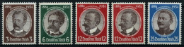 Dt. Reich 540-43x,y , 1934, Kolonialforscher, 12 Pf. Beide Gummiriffelungen, 5 Prachtwerte, Mi. 235.- - Unused Stamps