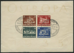 Dt. Reich Bl. 3 O, 1935, Block OSTROPA, Sonderstempel, Auf Unterlage Klebend, Rechts Verklebter Riss Sonst Pracht, Mi. 1 - Blokken