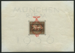 Dt. Reich Bl. 10 , 1937, Block München-Riem, Einzelmarke Postfrisch, Pracht - Blocks & Sheetlets