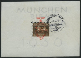 Dt. Reich Bl. 10 O, 1937, Block München-Riem, Ersttags-Sonderstempel, Pracht, Mi. (130.-) - Blokken