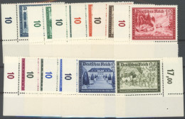 Dt. Reich 703-13 , 1939, 4-25 Pfg Kameradschaft, Je Aus Der Unteren Bogenecke, Postfrisch Pracht - Other & Unclassified