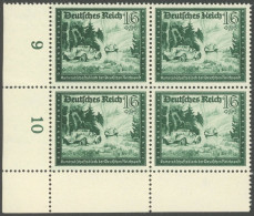 Dt. Reich 891I , 1944, 16 Pf. Geländefahrten Mit Abart R Von Reich Oben Gebrochen, Im Unteren Linken Eckrandviererblock  - Other & Unclassified