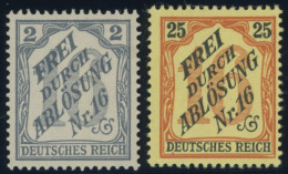 DIENSTMARKEN D 9,14 , 1905, 2 Und 25 Pf. Baden, Falzrest, 2 Prachtwerte, Mi. 110.- - Dienstzegels