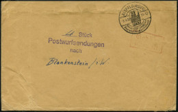 DIENSTMARKEN 1935, Umschlag Aus ALSFELD Mit Stempel 4 Stück Postwurfsendungen Nach Blankenstein, Roter Gebühr-bezahlt-St - Dienstmarken