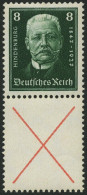 ZUSAMMENDRUCKE S 37 , 1927, Hindenburgspende 8 + X, Falzrest, Pracht, Mi. 120.- - Zusammendrucke