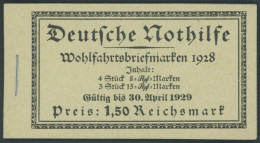ZUSAMMENDRUCKE MH 27.2 , 1928, Markenheftchen Nothilfe, Nicht Durchgezähnt, Heftchenblatt 65B, Pracht, Mi. 700.- - Se-Tenant