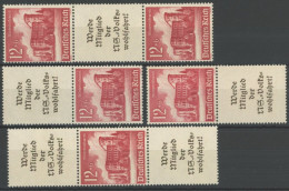 ZUSAMMENDRUCKE S 262-65 , 1940, Bauwerke, Alle 4 Senkrechten Zusammendrucke, Postfrisch, Pracht, Mi. 93.- - Zusammendrucke