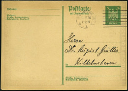 GANZSACHEN P 167I BRIEF, 1926, 5/5 Pf. Grün, Ungezähnt, Mit Zudruck Frauboes Klassen-Lotterie, Stempel BRAUNSCHWEIG, Pra - Andere & Zonder Classificatie