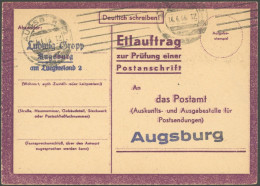 GANZSACHEN 1944, Eilauftrag - Anschriftenermittlungskarte In Violett, Pracht - Altri & Non Classificati