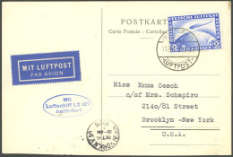 ZEPPELINPOST 21A BRIEF, 1928, Amerikafahrt, Frankiert Mit 2 RM Zeppelinmarke, Prachtkarte Nach New York - Correo Aéreo & Zeppelin