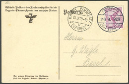 ZEPPELINPOST 35e BRIEF, 1929, 1. Schweizfahrt, Abwurf Basel-Flugplatz, Eckener Spendenkarte, Pracht - Correo Aéreo & Zeppelin