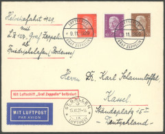 ZEPPELINPOST 50BI BRIEF, 1929, Bodenseefahrt, Bordpost Vom 9.11.1929, Irrtümlich In Frankfurt Nicht Abgegeben Und In St. - Luchtpost & Zeppelin