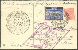 ZEPPELINPOST 59G BRIEF, 1930, Heimfahrt, Brasilianische Post, Frankiert Mit 5000 Auf 20.000 Rs., Condorstempel Mit Kopfs - Airmail & Zeppelin