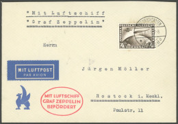 ZEPPELINPOST 68Ba BRIEF, 1930, Deutschlandfahrt, München - Kopenhagen - Berlin, Auflieferung Friedrichshafen, Frankiert  - Correo Aéreo & Zeppelin