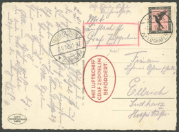 ZEPPELINPOST 82Ca BRIEF, 1930, Landungsfahrt Nach Kassel, Auflieferung Kassel, Bestätigungsstempel Type I In Dunkelrot,  - Airmail & Zeppelin