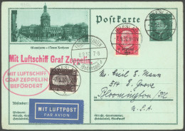 ZEPPELINPOST 83B BRIEF, 1930, Breslau-Friedrichshafen, Prachtkarte In Die USA - Correo Aéreo & Zeppelin