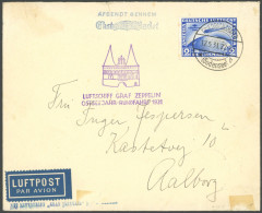 ZEPPELINPOST 108Cb BRIEF, 1931, Ostseejahr-Rundfahrt, Abwurf Kopenhagen, Auflieferung Friedrichshafen, Frankiert Mit 2 R - Luchtpost & Zeppelin