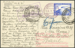 ZEPPELINPOST 129Bb BRIEF, 1931, 2. Südamerikafahrt, Bordpost Bis Brasilien, Bedarfs-Ansichtskarte Nach Brasilien, Pracht - Luchtpost & Zeppelin