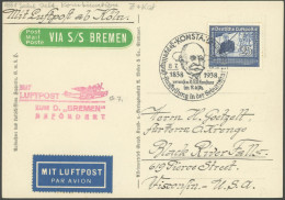 ZEPPELINPOST 0455IX BRIEF, 1938, Sonderstempel KONSTANZ Zeppelin-Post-Ausstellung Auf Zeppelin-Katapultpostkarte, Pracht - Luchtpost & Zeppelin