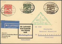 ZULEITUNGSPOST 88 BRIEF, Danzig: 1930, Ostseefahrt, Private Luftschiffkarte, Pracht, Sieger Unbekannt!, Ohne Ankunftsste - Luft- Und Zeppelinpost