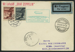 ZULEITUNGSPOST 124Aa BRIEF, Österreich: 1931, 1. Südamerikafahrt, Abwurf Kap Verde, Prachtkarte - Zeppelin