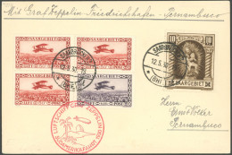 ZULEITUNGSPOST 57K BRIEF, Saargebiet: 1930, Südamerikafahrt, Bis Pernambuco, Prachtkarte - Correo Aéreo & Zeppelin