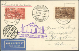 ZULEITUNGSPOST 115 BRIEF, Saargebiet: 1931, Oberschlesienfahrt, Prachtkarte, Gepr. Sieger - Correo Aéreo & Zeppelin