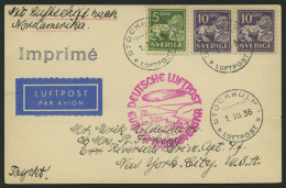 ZULEITUNGSPOST 441 BRIEF, Schweden: 1936, 10. Nordamerikafahrt, Prachtkarte - Zeppelines