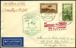 KATAPULTPOST 173Sr BRIEF, Saargebiet: 22.8.1934, &quot,Bremen&quot, - New York, Nachbringeflug, Mit Guter Frankatur, U.a - Cartas & Documentos