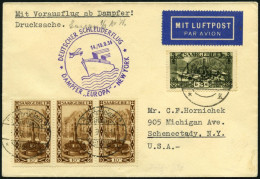 KATAPULTPOST 178Sr BrfStk, Saargebiet: 14.9.1934, &quot,Europa&quot, - New York, Drucksache, Prachtbrief, RRR!, Nur 11 B - Storia Postale