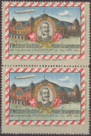 LUFTPOST-VIGNETTEN , 1913, Zeppelin über Festhalle Im Senkrechten Paar, Postfrisch, Pracht - Airmail & Zeppelin