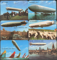 ALTE ANSICHTSKARTEN 1990, 6 Zeppelin-Kalenderkarten: Farbige Reklamebilder (7x10cm) Einer Portugiesischen Sportartikel-F - Altri & Non Classificati