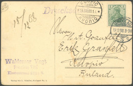 ALTE ANSICHTSKARTEN 1908, Graf Zeppelin, Excellenz-Postkarte, Drucksache Von Finnland (zweisprachiger KUOPIO Ankunftsste - Andere & Zonder Classificatie