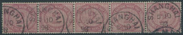 DP CHINA V 37e O, 1898, 2 M. Dunkelrotkarmin Im Waagerechten Fünferstreifen Stempel SHANGHAI, Pracht, Gepr. Steuer - China (oficinas)