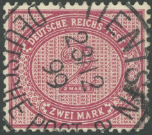 DP CHINA V 37e O, 1899, 2 M. Dunkelrotkarmin, Stempel TIENTSIN DP A 23.12.99, Fehlender Eckzahn, Feinst, Gepr. Dr. Steue - Deutsche Post In China