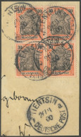DP CHINA P Ve VB BrfStk, Petschili: 1900, 30 Pf. Reichspost Im Viererblock Auf Großem Briefstück, Stempel TIENTSIN A 26. - Cina (uffici)