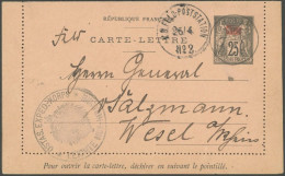 DP CHINA K.D. FELD-POSTSTATION Nr. 2, 26.4.01, Auf Feldpost-Kartenbrief (Frankreich Post In China K1I), Briefstempel LEI - Deutsche Post In China