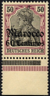DP IN MAROKKO 28 , 1905, 60 C. Auf 50 Pf., Ohne Wz., Postfrisch, Pracht, Mi. 70.- - Deutsche Post In Marokko