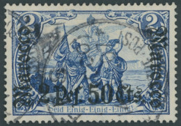 DP IN MAROKKO 44 O, 1906, 2 P. 50 C. Auf 2 M., Mit Wz., Pracht, Mi. 220.- - Deutsche Post In Marokko