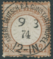 DP TÜRKEI V 21a O, 1874 21/2 Gr. Rötlichockerbraun, Idealer K1 KDPA CONSTANTINOPEL, Untere Zahnreihe Fehlerhaft - Turkse Rijk (kantoren)