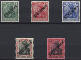 DP TÜRKEI 48-52 , 1908, Diagonaler Aufdruck, Falzreste, Prachtsatz, Mi. 120.- - Deutsche Post In Der Türkei