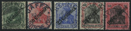 DP TÜRKEI 48-52 O, 1908, Diagonaler Aufdruck, Prachtsatz, Mi. 180.- - Turkse Rijk (kantoren)