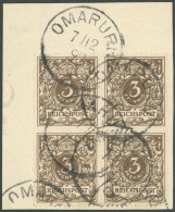 DSWA M 45b VB BrfStk, 1897, 3 Pf. Mittelbraun Im Viererblock Mit Stempel OMARURU, Prachtbriefstück, Gepr. Bühler - África Del Sudoeste Alemana