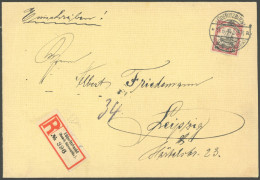 DSWA 17 BRIEF, 1914, 40 Pf. Karmin/schwarz, Einzelfrankatur Auf Gesiegeltem Einschreibbrief Von LÜDERITZBUCHT An Albert  - Duits-Zuidwest-Afrika